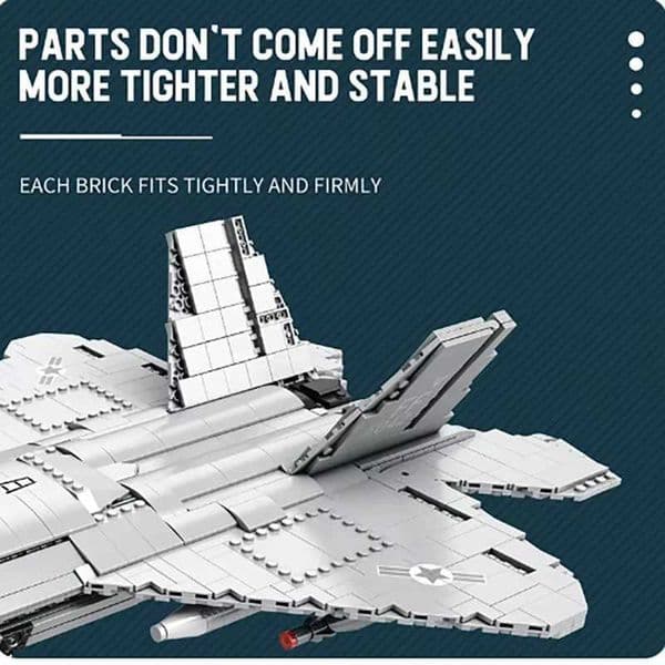 F22 fighter building block model desktop decoration DIY children's toy holiday gift preferred for military enthusiasts 1837PCS J260603