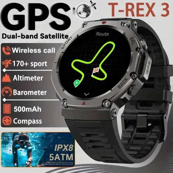 Amazfit T-Rex 3 Outdoor For Swim Smartwatch AMOLED Display 6 Satellite Systems Dual Band GPS 170 Sports Phone Call Smart WatchesM251117 Y260603