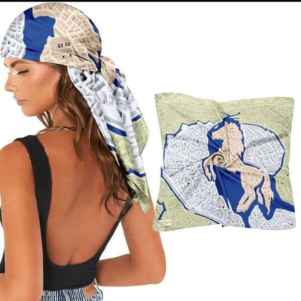 Scarf Gradual Style Change Vintage Color Head Chiffon Summer Scarf Sun Protection Shawl Daily Use and Handbag Strap X260603