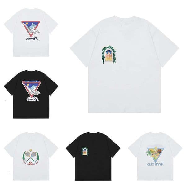 Casablancally Tshirt 3A Blanca Shirt Designer Mens Shirts Printed Graphic T Shirt Cotton Casual Loose Tees Short Sleeve Hip Hop Streetwear Casablancolly Tshirt 7F7