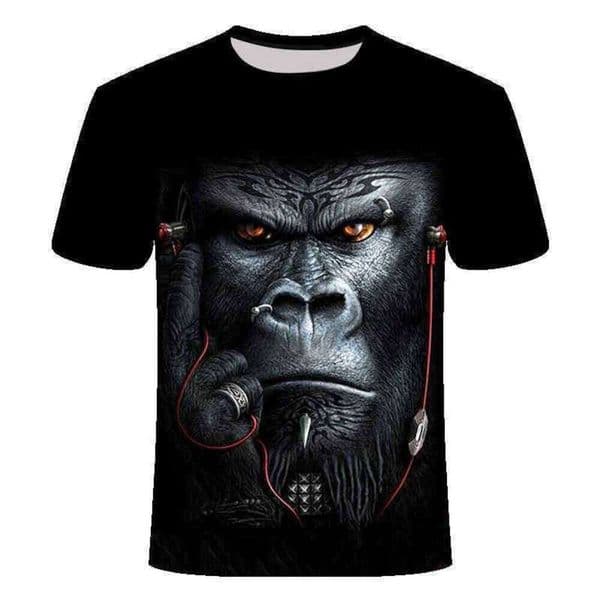 2025 Animal Digital Print Men's Short Sleeve Funny Gorilla 3D Short Sleeve Summer T-Shirt Loose Tume Hot Sale B63