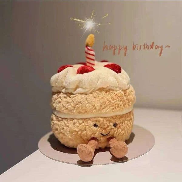 Hotsale 28cm Birthday Cake Plush Toy Style Children's Rag Pendant Doll Happy birthday Gift 26Y0603