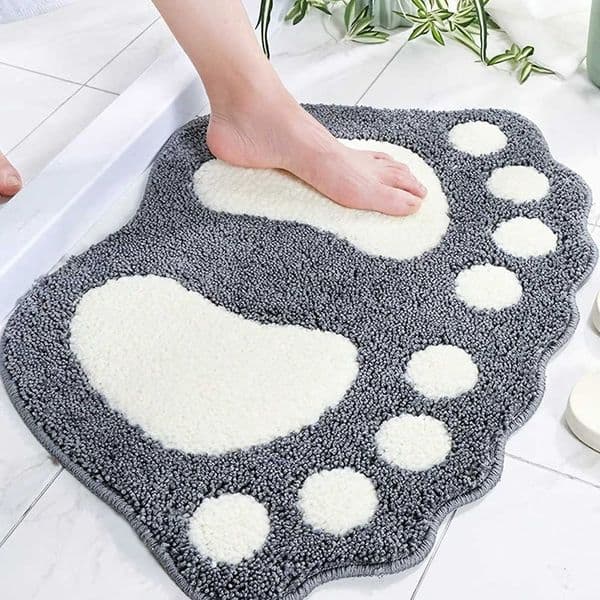 Bath Foot Print Mats Non Slip Memory Foam Bathroom Carpet Foot Shaped Rug for Toilet Floor Water Absorption Microfiber Door Mat L260603