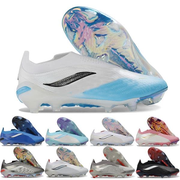 New Football Boots 26 Predat0r Elite LL FG Soccer Shoes Laceless Youth Men Foot Ball Cleats FG Shoes Black Team Shock Pink Solar Red Lucid Blue Cleat