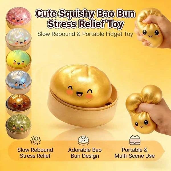 NEW Glitter Dumpling Glitter Dumpling Squishy with Box Dumplings Sensory Squeeze Toy for Stress Relief T2606020OH8