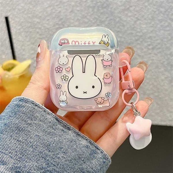 Cute Miffy Bunny earphone Case with Matching Charm for 1 2 3 4 Pro Pro2 Pro3 Clear Earphones IMD CoverT260602