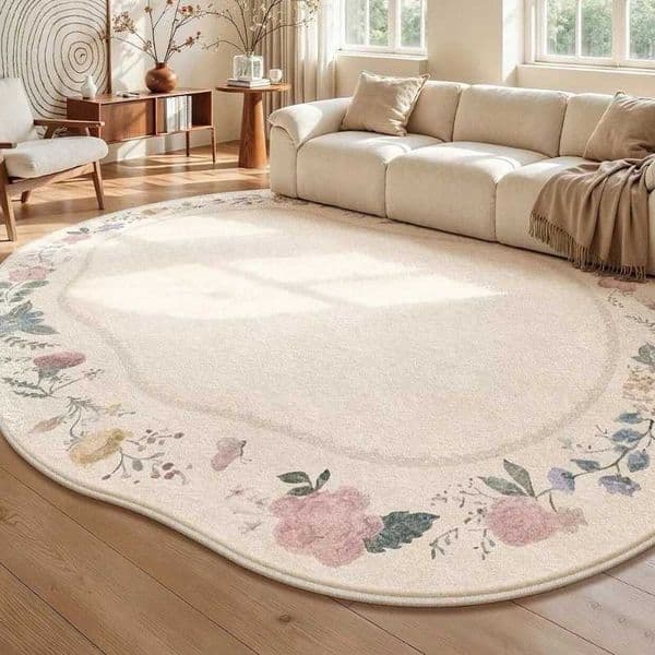 Irregular Shape Carpets for Living Room Fluffy Soft Lounge Floor Mat Flower Pattern Bedroom Decor Large Carpet Thicken Plush Rug C260603