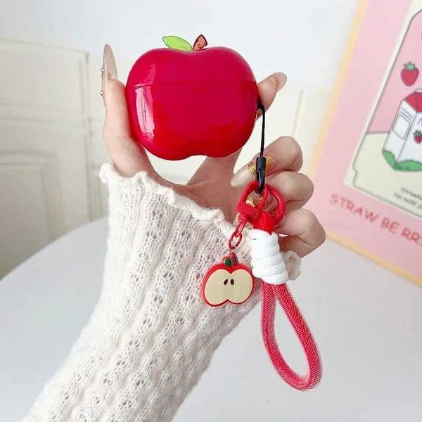 Cute fruit shaped headphone case protective cover with lanyard keychain and soft TPU shock-absorbing coverT260602