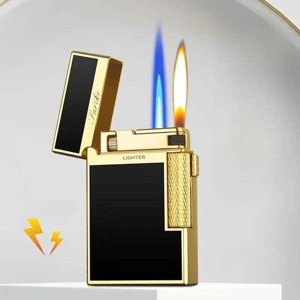 Creative Plasma Arc Metal Lighter Luxury Double Flame Butane Lighter Jet Flame Windproof Cigarette Ignitor Smoking AccessoriesJ260603