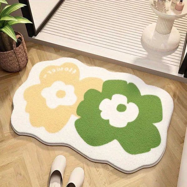 Floor Small Fresh Mats Soft Flowers Words Rugs Home Entrance Carpets Bedroom Toilet Bathroom Door Absorbent Non-Slip Foot Pad L260603