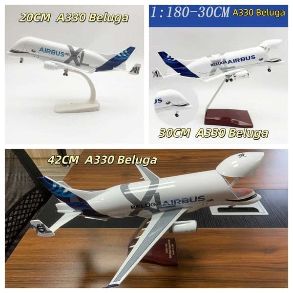 A330 Beluga Airways Scale Aircraft 20CM/30CM/42CM Alloy/Resin Die-cast airplanes decoration home Collectible Plane Model L260603ZXDO