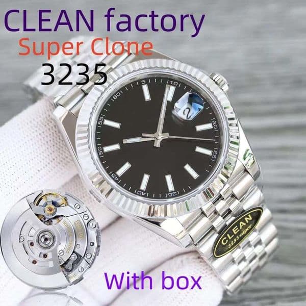CLEAN 36mm 41mm Superclone 3235 Automatic Mechanical Mens Watch With Box Luminous Waterproof Diving High Quality clean Factory Datejus Lady's watch High-quality