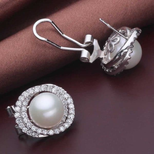 Earrings WomanLarge Freshwater Clip Genuine On 925 Pearl Silver Natural Pearl Earring Girls Wife Mother Birtay Gift White X260603