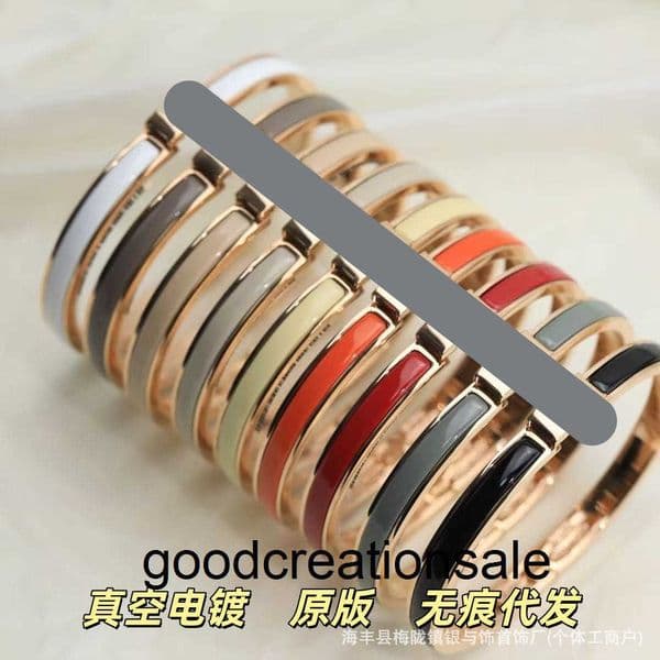 Brand H Bangle Mini H Bracelet Narrow Enamel Bangle Non-Fading Fashion Commuting Jewelry Accessory for Women with a High-End Feel NH2I