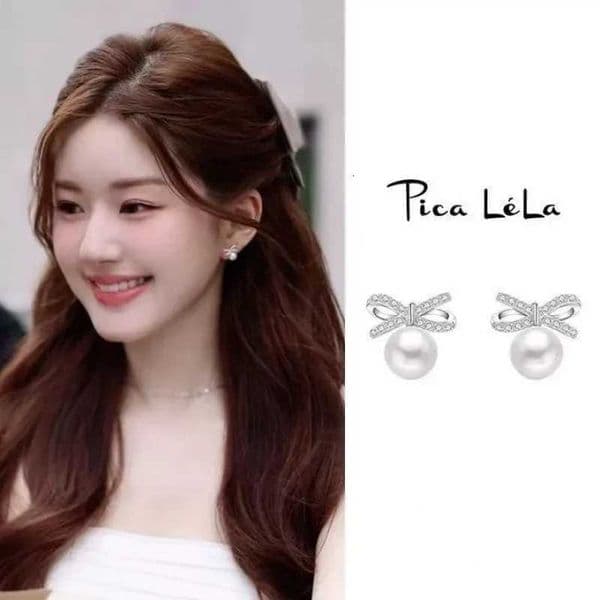 earring The pearl pendant classic clip zircon is an bow elegant bridal wedding party jewelry for women X260603