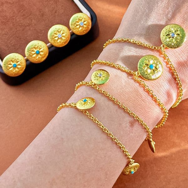 Turquoise Bracelet Gold Tone CZ Diamond Accent Woven Relief Pattern Engraved Finish Premium Jewelry Gift For Women Special Occasions For Collectors And Gift Buyers