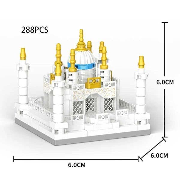Mini Block Taj Mahal Architecture Model Building Diamond brick India Ci Bangladesh Mausoleum tb Miracle classic creative toyJ260603