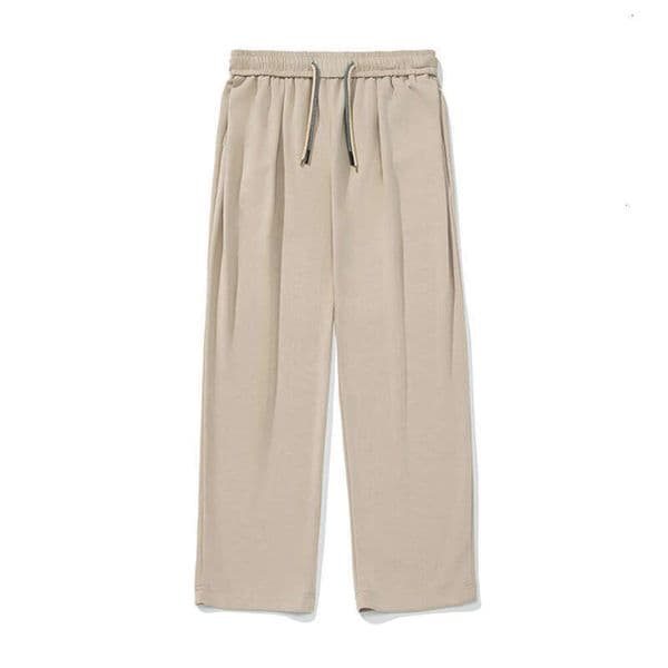 Men's Casual Pants With A Relaxed Fit And Drape, 2026 Spring New Model, Double Drawstring Design, Long Pants, Sporty Loose Fit With Slightly Tapered Legs A26