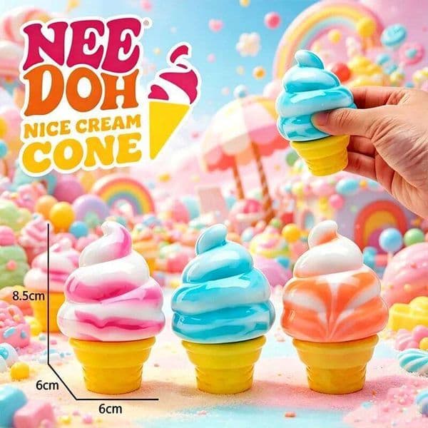 Needoh Nice Schylling Sensory Squeeze Ice Cream Color Stress Relief Toys Children Adults Collectable Fidget Toy 26L0603