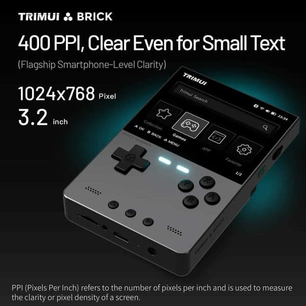 Game Hammer Portable Retro TRIMUI BRICK Player 32 1024x768 IPS Fl-Laminated Sn CNC Fl Metal Body Open-Source GiftJ260603