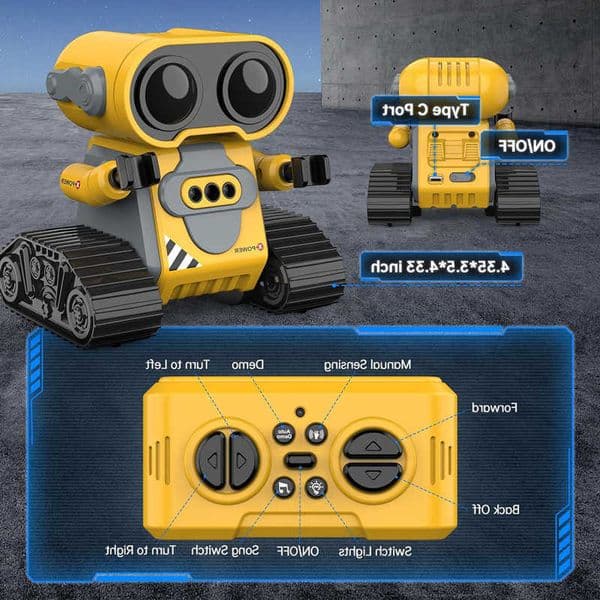 Multifunctional Remote Control Robot with LED Lights Sensing Rechargeable 24GHz Remote Control Smart Robot for Kids Gift L260603