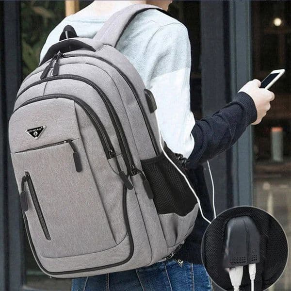 Large Capacity Backpack Men Laptop Backpacks 156 Oxford Black Solid High School Bags Teen College Boy Gril Student Backpack 260602