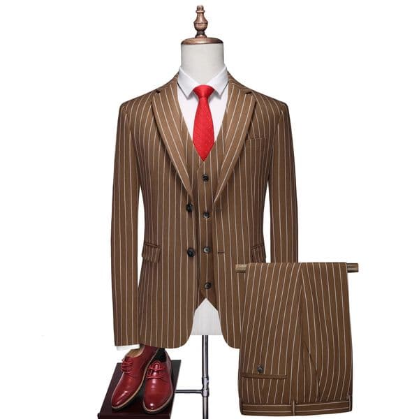 Mens Slim twobutton business suit Professional work formal threepiece pants vest Size M6XL 260603