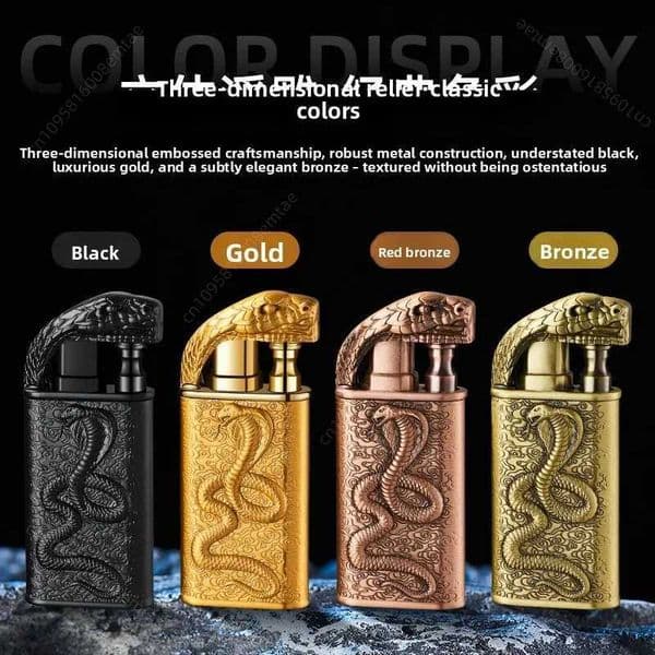New Double 2026 Flame Spirit Snake Lighter Circar Iatable Lighter Cigarette Accessories J260603