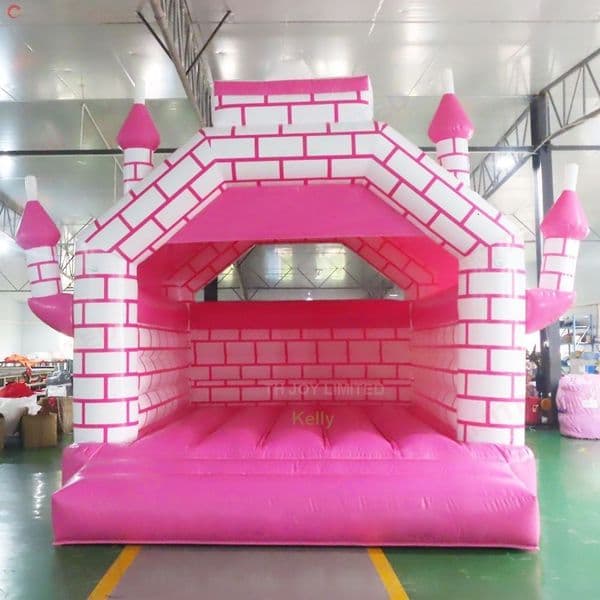 Outdoor Activities pink bricks printing inflatable bouncer castle for sale