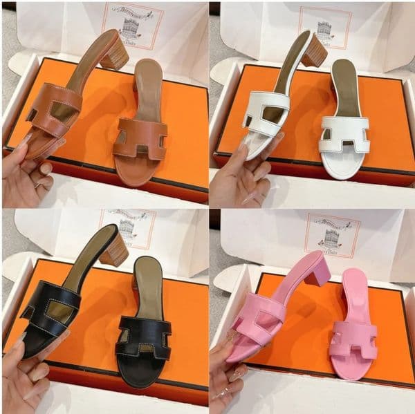 Designer Sandals Slides Sandals Designer Women Luxury Sandels New Women's Leather Sandals Luxury Thick Bottom High Heel Sandals Summer Casual Slippers Sheepskin