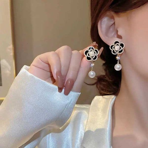 Camellia Jewelry Temperament Earrings Suitable Accories Pearl Fashion For Pendant Women Party Festival Gifts X260603