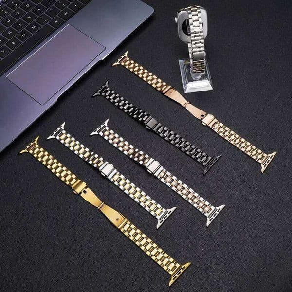 Metal Band for iWatch Ultra/SE/11-1 38/40/41/42mm Silver & Golden For Apple Strap Watch Accessories