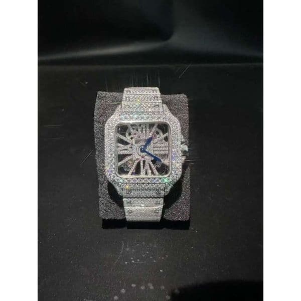 Vvs High Quality Moissanite Watch Iced Out Hip Hop Moissanite Watch Diamond Watch Bust Down Mechanical Watches Honeycomb Set Equipped With 20Mm 3Row Iced Out 5E9