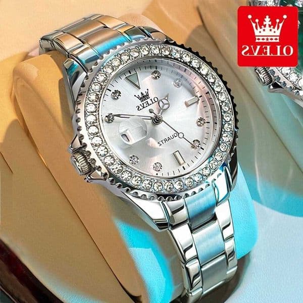 Diamond Dial OLEVS Quartz for Women Fashion Elegant Ladies es Stainless Steel Waterproof Womens Wrist L260603