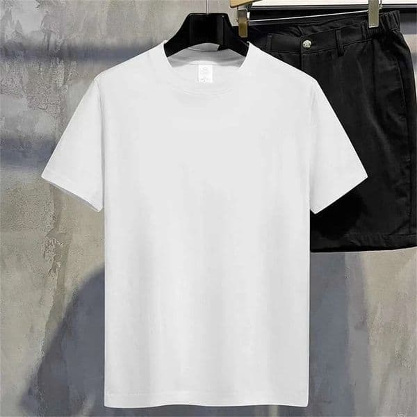 Men T Shirt Summer Cotton Tops Women Solid Color Blank Tshirts O-Neck Round Collar Short-Sleeve Couple White Top Tees 251224 28F