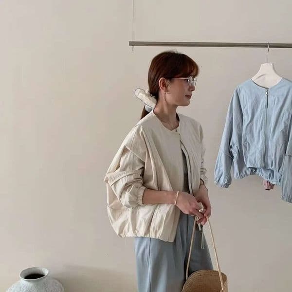 Korean Style Solid Color Womens Coat Loose High Street Spring Bomber Jacket Coat Womens Fashion Clothing 260522 8F2