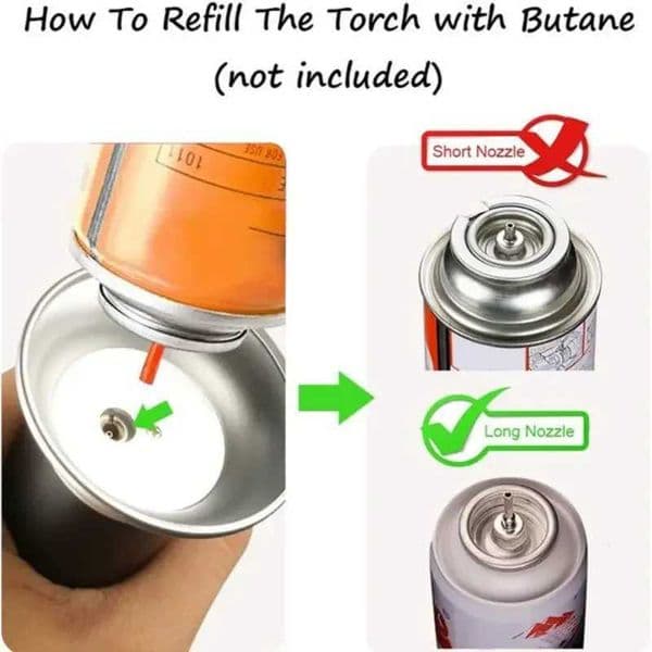 Butane Gas Lighter Rechargeable Adjustable Flame Lighter Chef Cooking Blowtorch Outdoor Windproof BBQ Ignition Picnic AccessorieJ260603