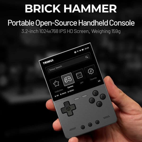 Metal Hammer CNC TRIMUI Retro BRICK Handheld Console 32 1024x768 IPS A133P Linux Mood LED Keycap 3000mAh Open-Source GiftJ260603