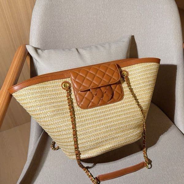 Designer bag new woven luxury vegetable basket bag single shoulder women s bag vacation style fashionable and versatile fashionable mommy bag