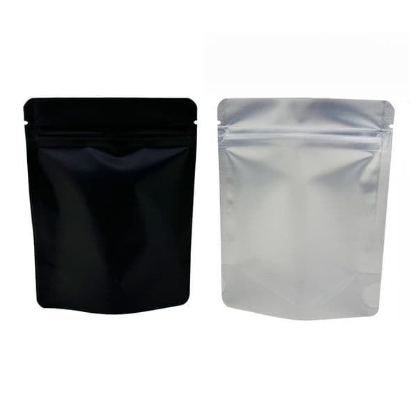 custom printed cali mylar bag 3 5 4x5in Resealable Stand Up pack blank matte black Half Clear Aluminum Foil Zip pouches for Food Herb nack Candy Storage Packaging