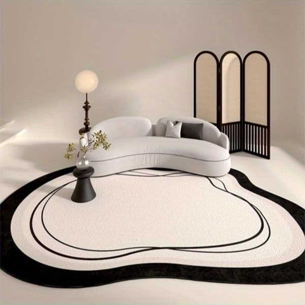 Color Irregular Cream Carpets for Living Room Sofas Fluffy Bedside Rugs Bedroom Rugs for Home Decoration Simple Big Size Mats L260603