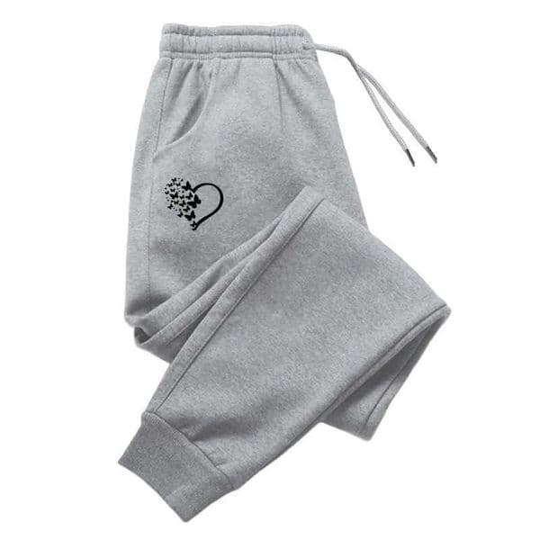 Cute Womens Print Jogger Pants Ladies Daily Casual Sporty Solid Color Trousers Fall Winter Home Outdoor Sweatpants D260603