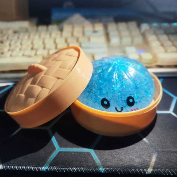 Simulation Squishy Colorful Steamed Bun Smiling Cute Face Slow Rising TPR Stress Relief Ball Kaii Soft Decompression Toy For Kids Adults Fun Gift Y260603
