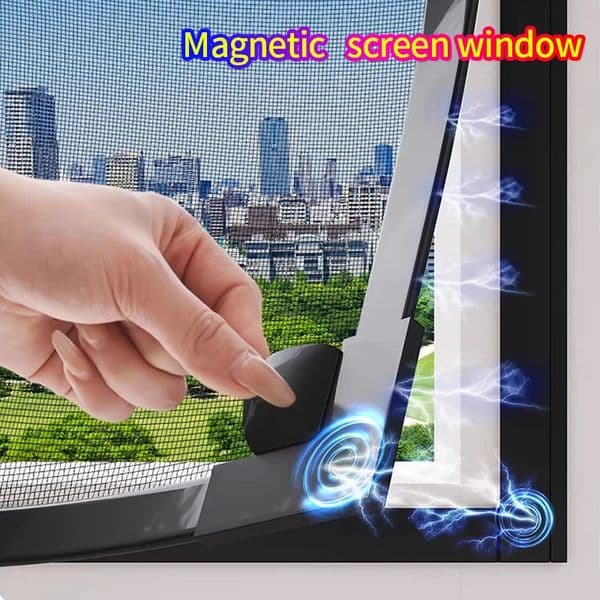 2026 DIY Custom size windproof Magnetic screen window self-adhesive mosquito net curtain invisible household magnetSummer mesh 260603