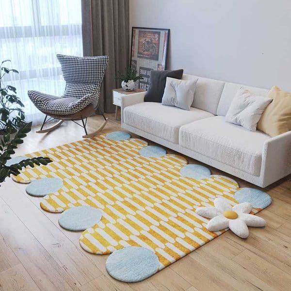 Cute Girl Irregular Bedroom Rug Soft Fluffy Plush Carpet Bed Blanket Living Room Sofa Coffee Table Home Decoration Floor Mat L260603