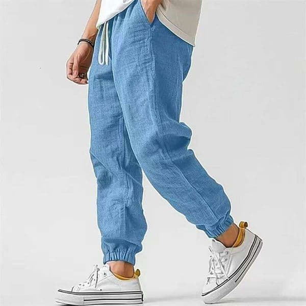 Harem Cotton Linen Yoga Trousers Men Solid Color Sweatpants Joggers Sport Male Casual Gym Man Hiking Baggy Work Pants