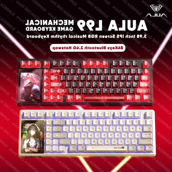 AULA L99 Pro Wireless Gaming Mechanical Keyboard 75 84Key 398-inch Bluetooth 24G Wired RGB Hotswap Gamer Non-contact Keyboard L260603