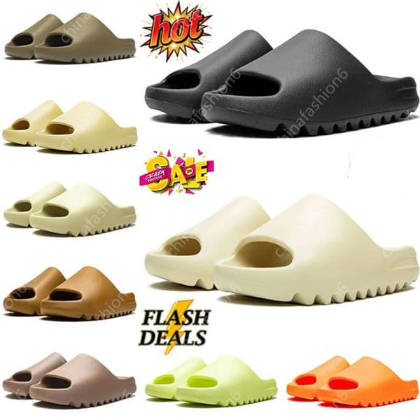 Original Onyx Slides Slippers Designer Slider for Men Women Slippers Cinder Sand Bone Resin Black Blue Grey Vermilion Summer Beach sandals US 13