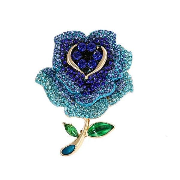 Exquisite Fashion Elegant Crystal Rose Flower Women Brooch Badges Girls High-end La Luxury Vintage Floral Pines Corsages X260603