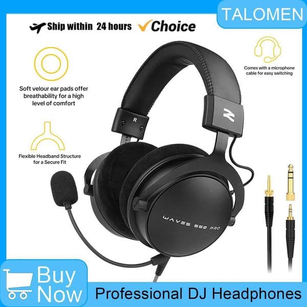 Talomen TOP W550X Over-Ear Headphones Portable Audio and Video Equipment with Detachable Cable Built-in Microphone For Gift L260602